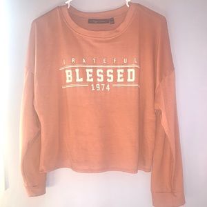 Peach Colored, Long-Sleeve, Top